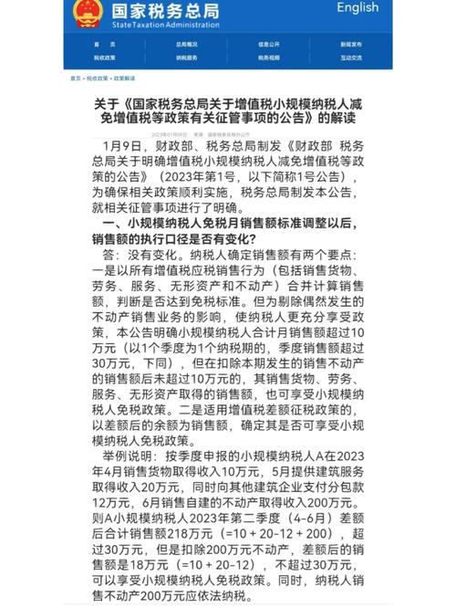 增值税小规模纳税人免征政策热点问题解答，含免税标准等